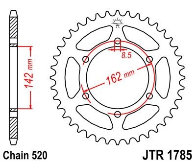 Couronne JT Sprockets Acier pas 520 48 dents - Pour Suzuki PE 175 80-8