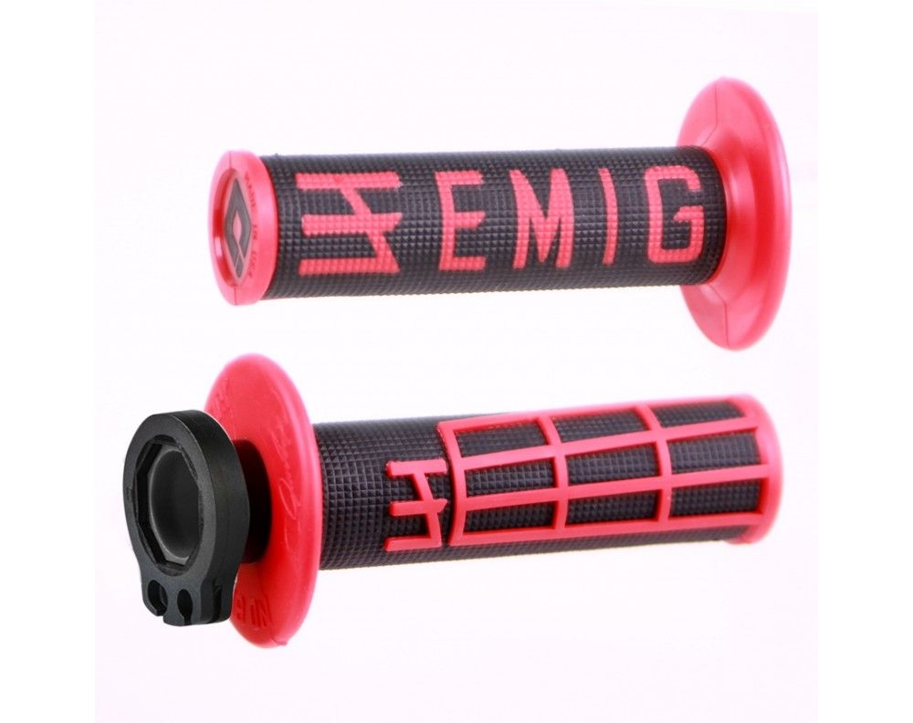 Revêtements ODI lock-on V2 Emig Throwback noir/rouge 2 temps