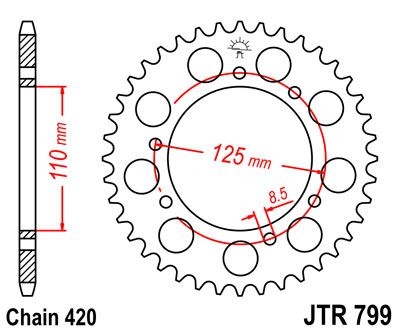 Couronne JT Sprockets Acier pas 420 50 dents - Pour Suzuki RMX 50 97-9
