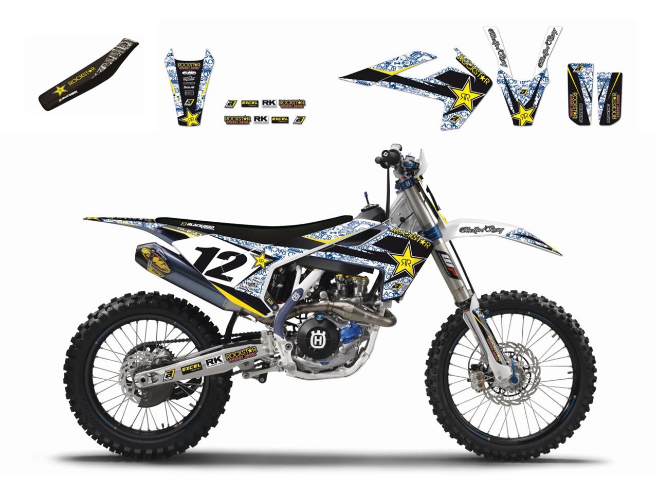 Kit déco + Housse de selle Blackbird Rockstar Energy Husqvarna 501 FE