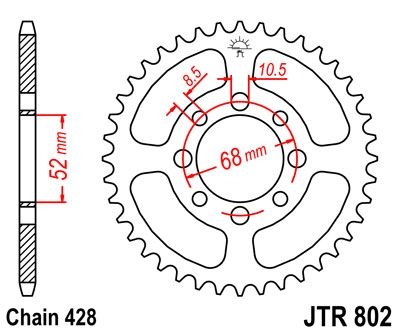 Couronne JT Sprockets Acier pas 428 34 dents - Pour Suzuki JR 80 82-04
