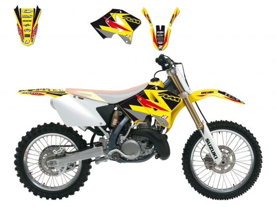 Kit déco Blackbird Dream Graphic 3 Suzuki 250 RM 01-09 jaune/rouge