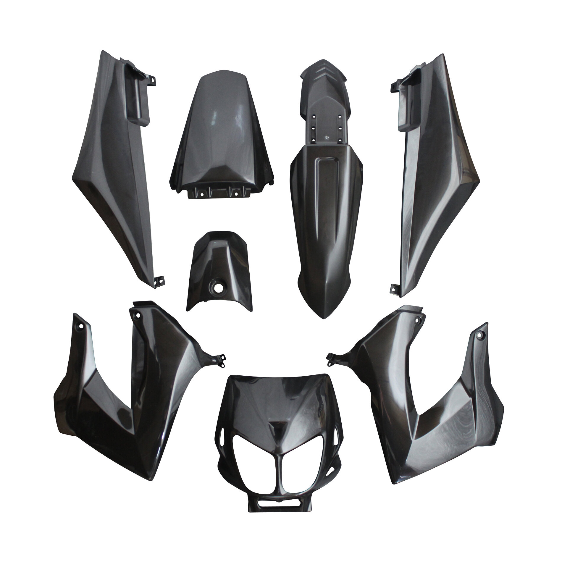 Kit carrosserie 8 pièces noir brillant adaptable senda drd x-treme/x-r