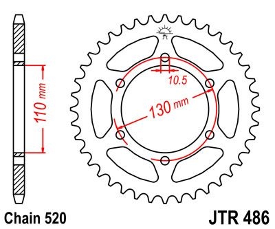Couronne JT Sprockets Acier pas 520 44 dents - Pour Yamaha YZF-R3 15-1
