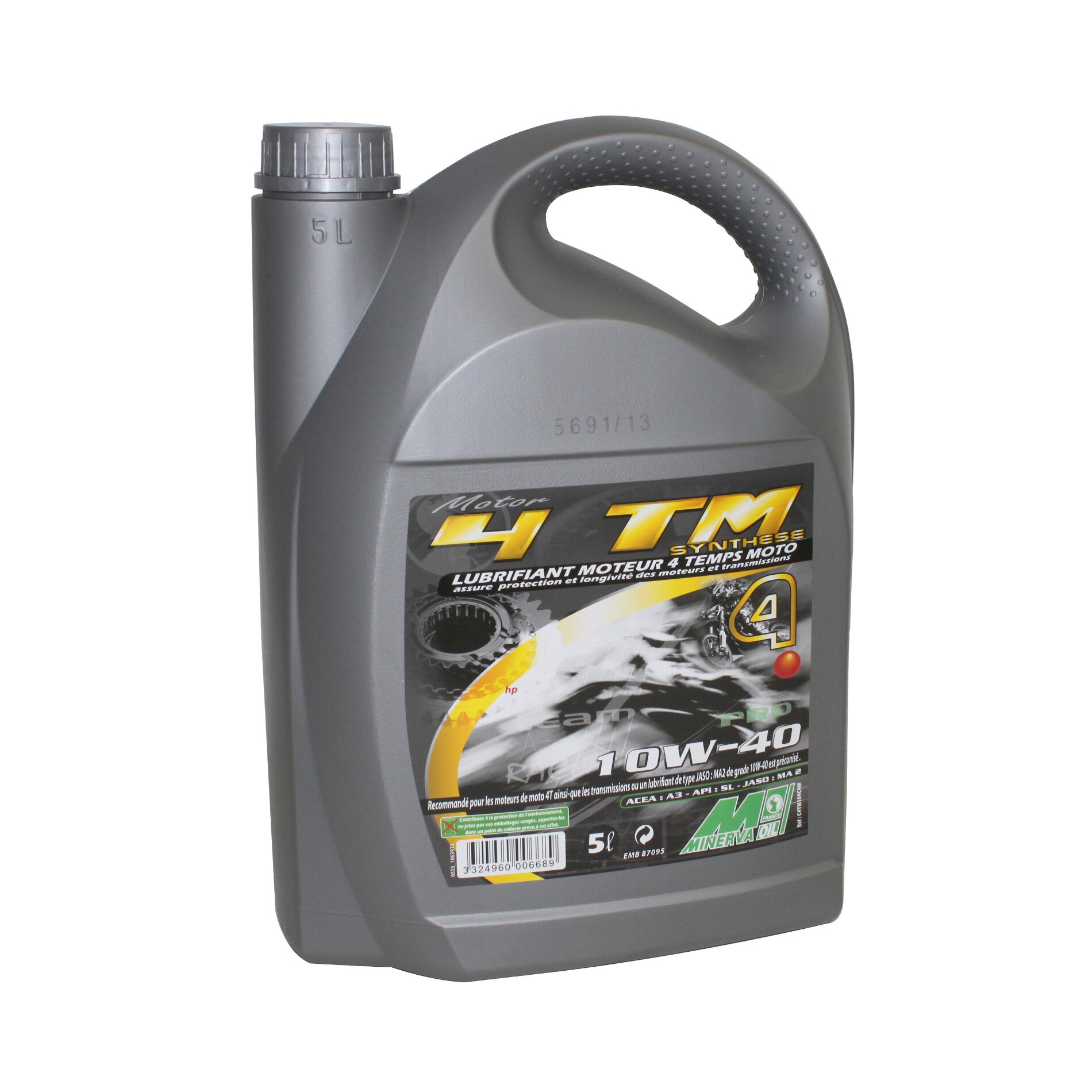 Huile moteur 4T Minerva Maxiscooter et moto 4tm r synthèse 5w-40 5l