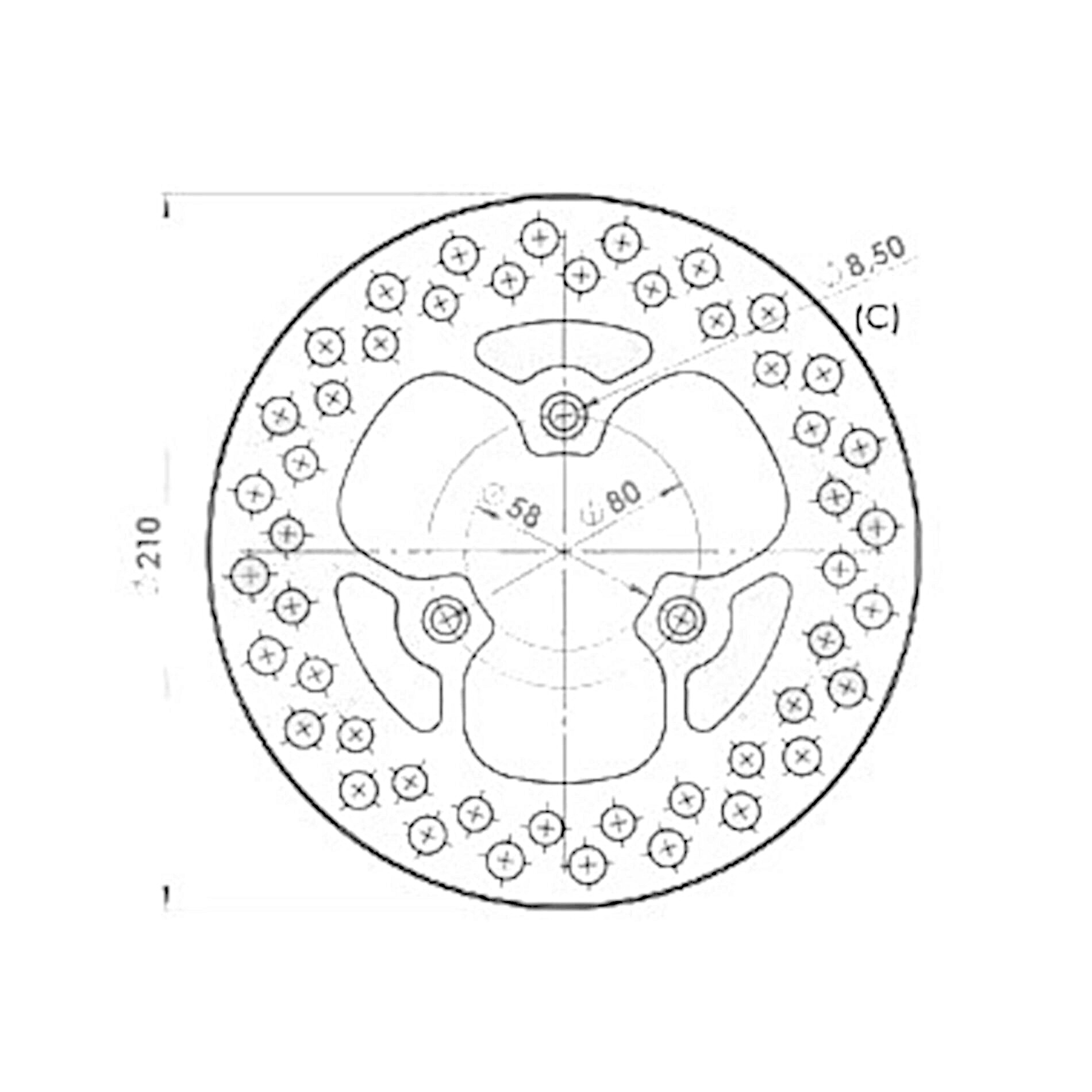 Disque de frein NG Brake Disc D.210 Peugeot - 1145