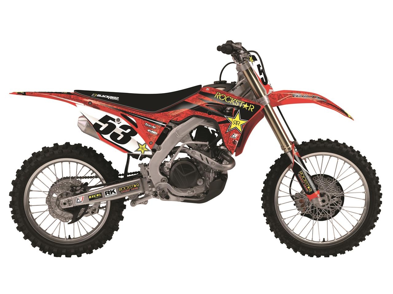 Kit déco + Housse de selle Blackbird Rockstar Energy Honda CRF 450R 13