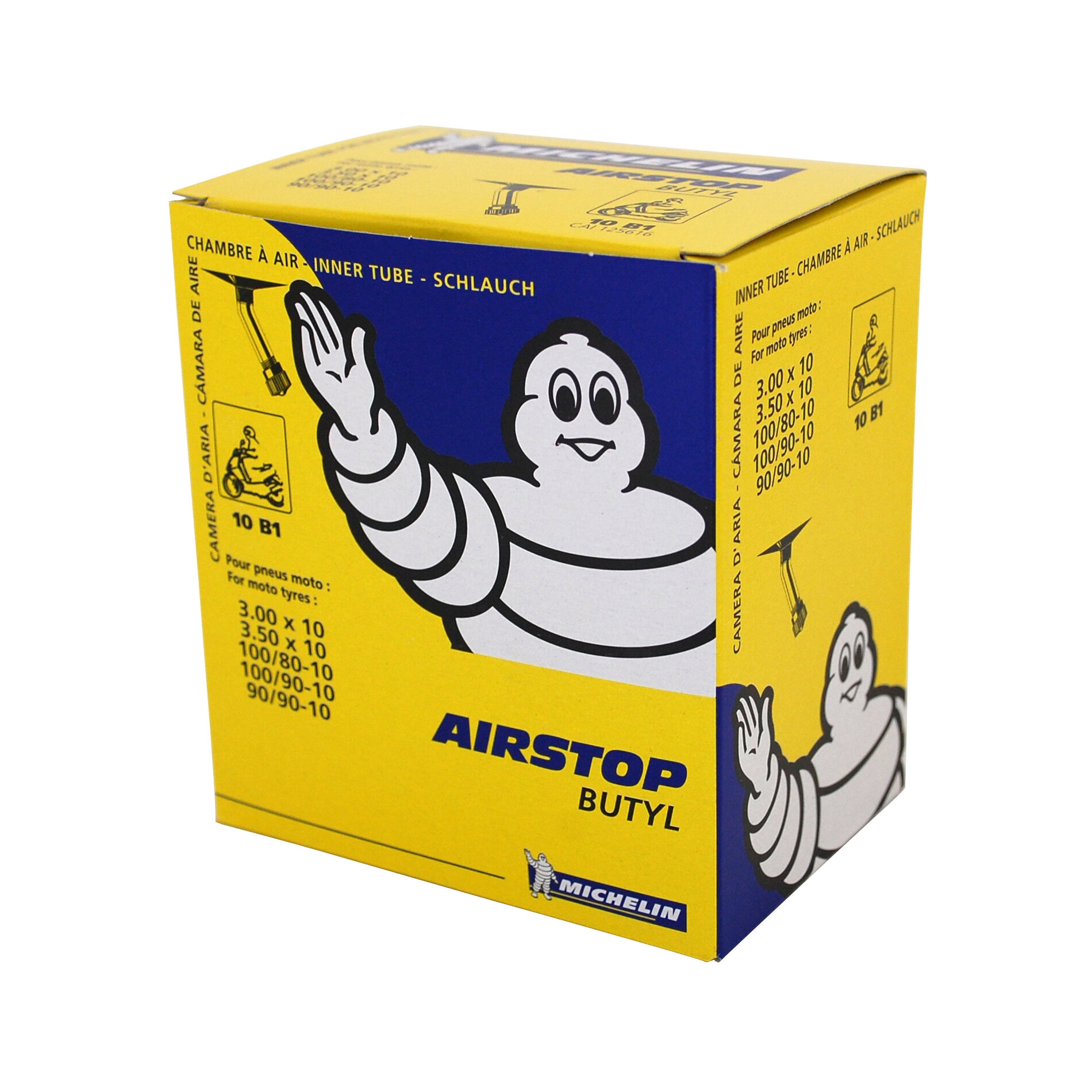 Chambre à air Michelin scooter 3,00-10 valve coudée à 150