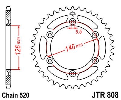 Couronne JT Sprockets Acier pas 520 50 dents - Pour Suzuki RM-Z 450 08
