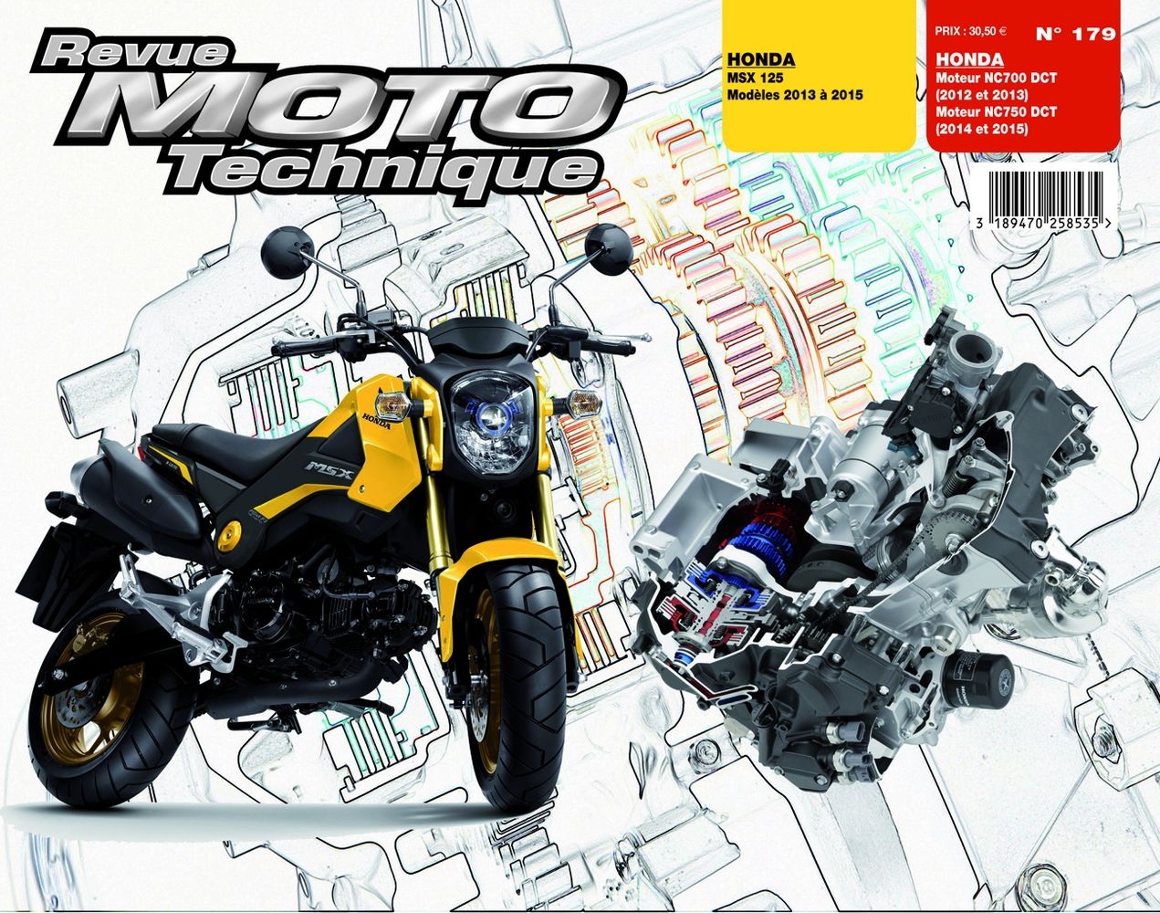 Revue Moto Technique 179 Honda MSX 125 13-15 / Moteurs NC700-750DCT 12