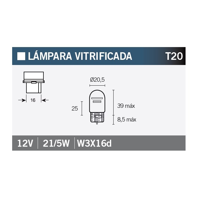 Ampoule Vicma W21/5W W3x16d 12V 21/5W