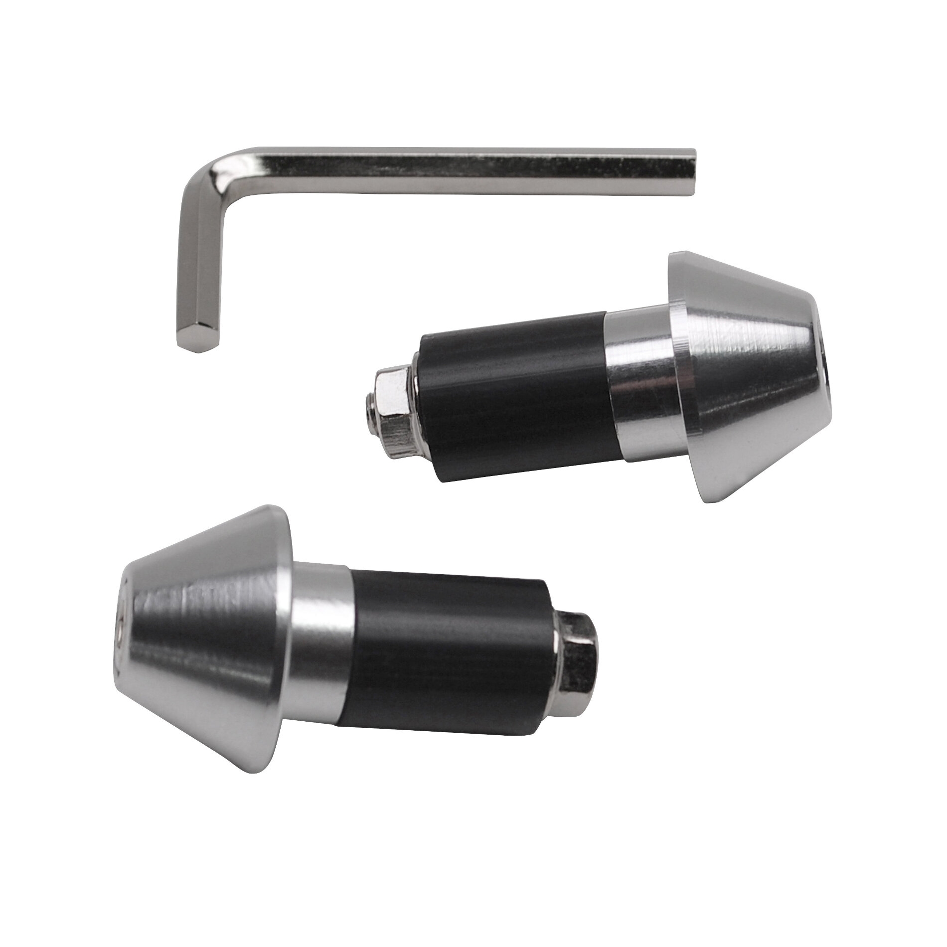 Paire d'Embout de Guidon Tun'R Cone Chrome D.14 Guidon Alu