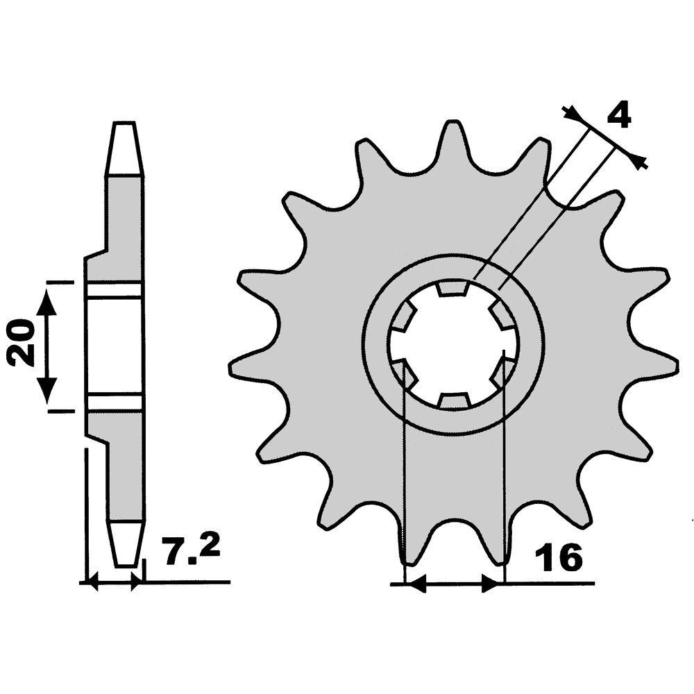 Pignon 12 dents pas 420 RMX/SMX