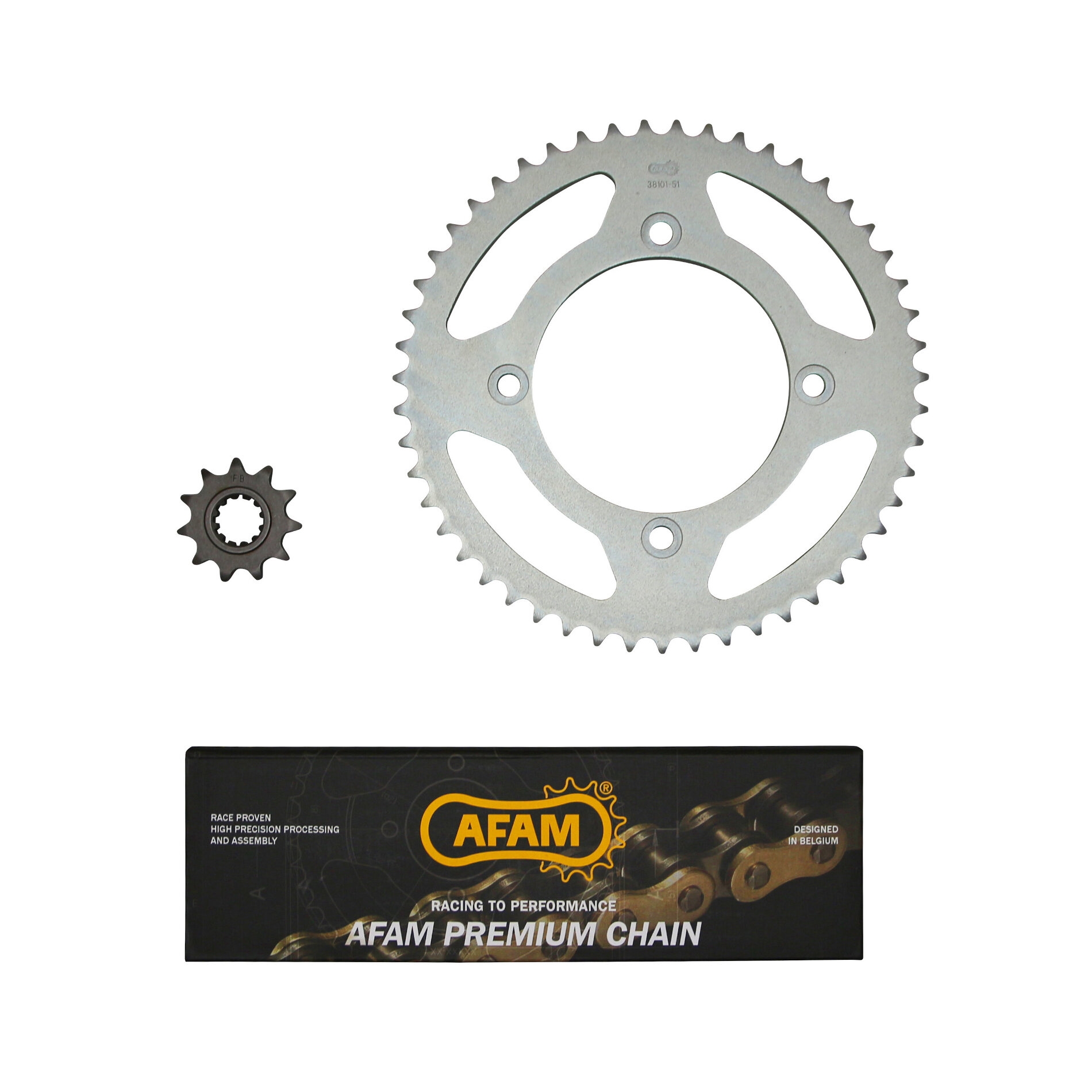 Kit chaîne Afam 11x51 pas 420 Beta 50 RR Enduro 12-