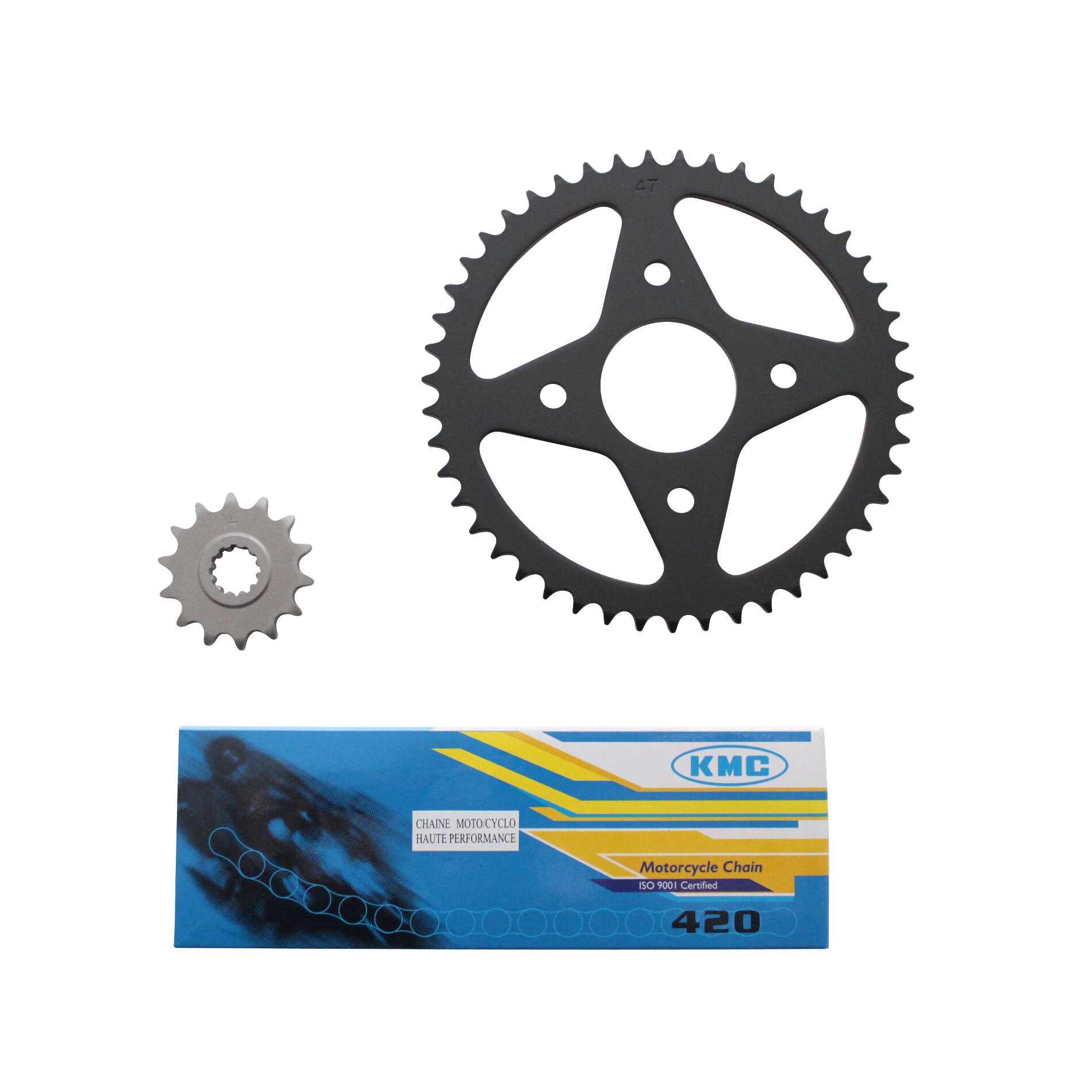 Kit chaîne 1Tek pas 420 14x47 adaptable Xpower/TZR