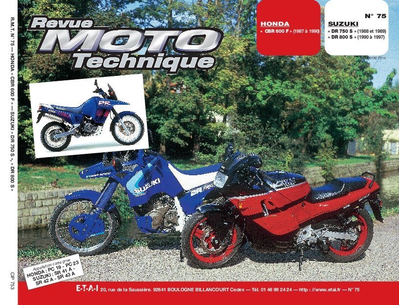 Revue Moto Technique 75.3 Suzuki DR 750S-800S / Honda CBR 600 F