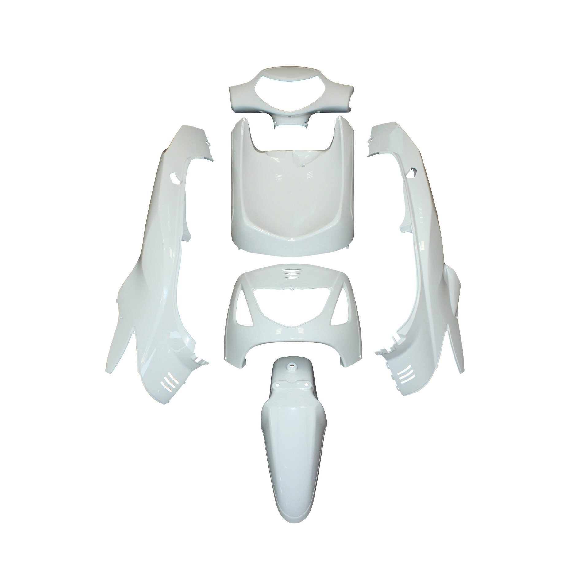 Kit carrosserie 6 pièces blanc brillant adaptable Honda 125 sh