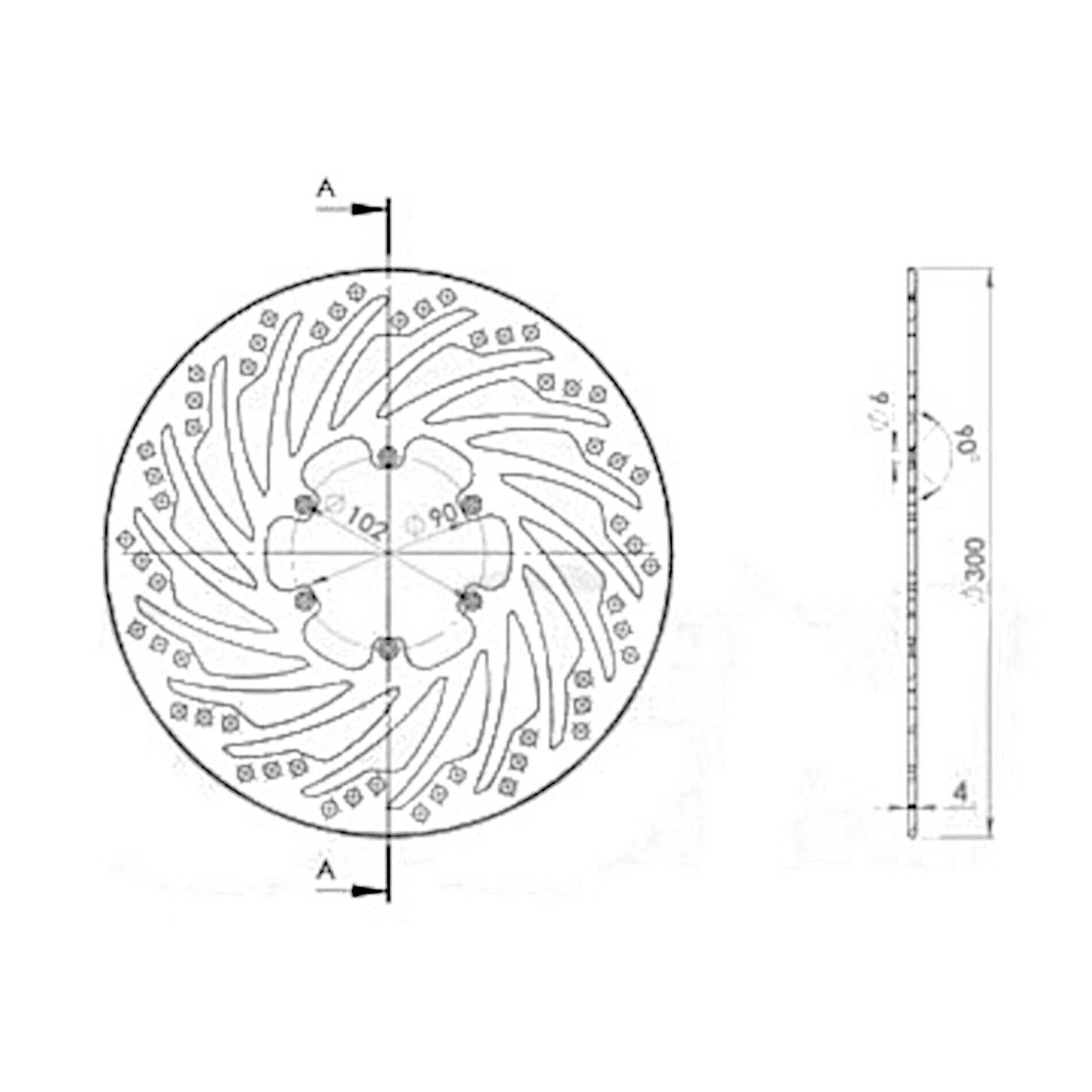 Disque de frein NG Brake Disk D.300 Avant XR7 08