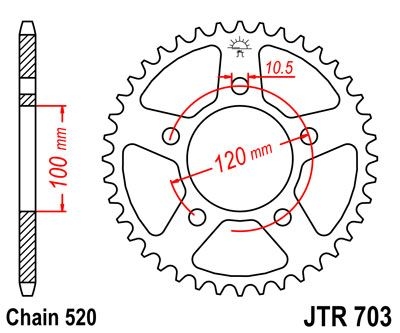 Couronne JT Sprockets Acier pas 520 40 dents - Pour Aprilia RS 125 06-