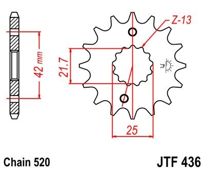 Pignon JT Sprockets Acier pas 520 13 dents - Pour Aprilia RS 250 95-04