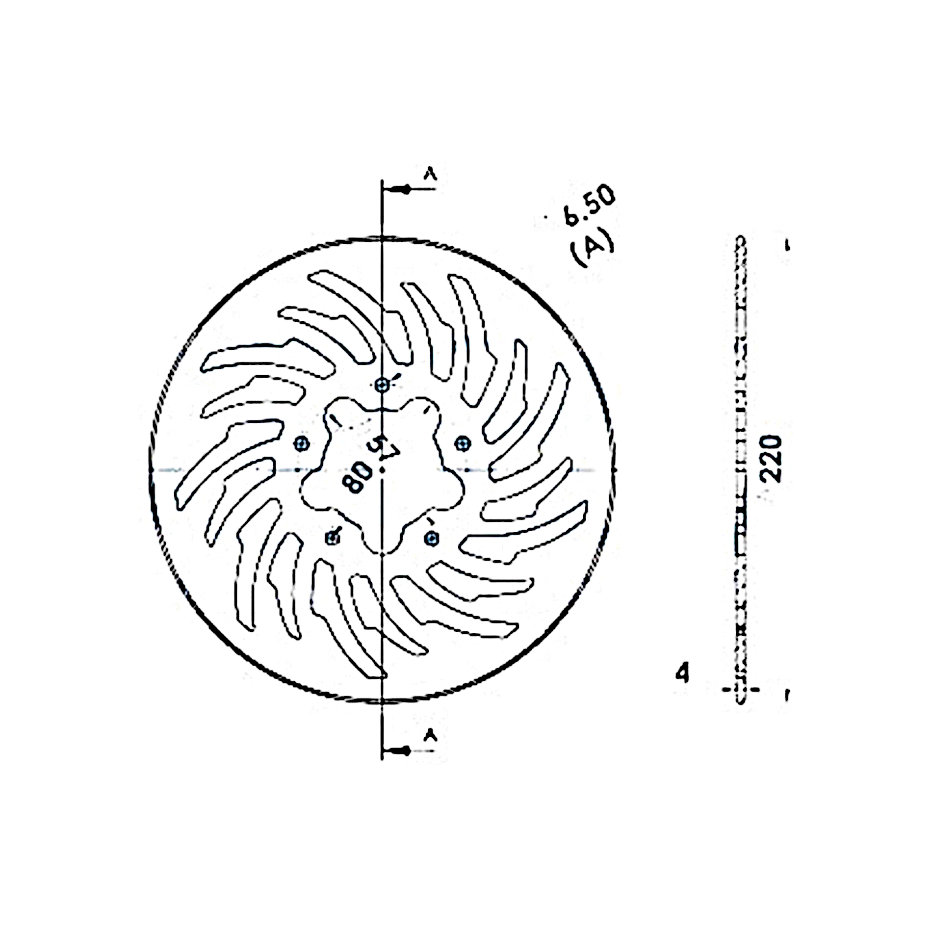 Disque de frein NG Brake Disc D.220 arrière Rieju RS2/NKD/GPR