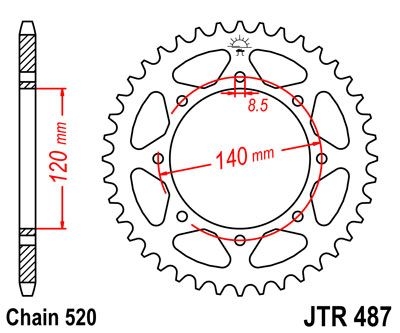 Couronne JT Sprockets Acier pas 520 46 dents - Pour Kawasaki KLE 500 9