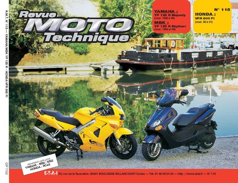 Revue Moto Technique 115.2 Yamaha YP 125R / MBK YP 125R / Honda VFR 80