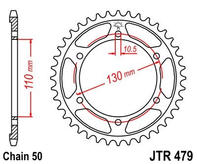 Couronne JT Sprockets Acier pas 530 43 dents - Pour Yamaha YZF-R1 98-0
