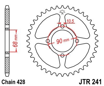 Couronne JT Sprockets Acier pas 428 53 dents - Pour Honda MTX 125 RW 8