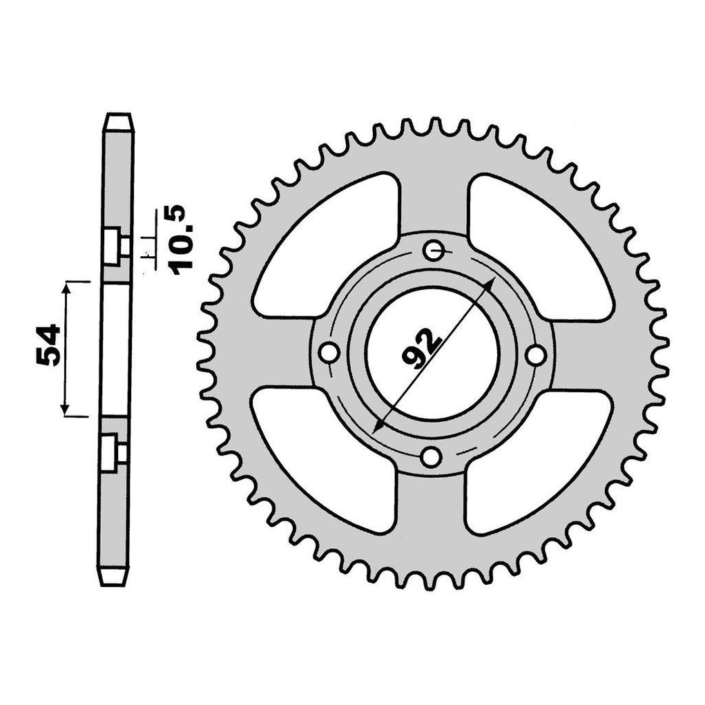 Couronne 46 dents pas 428 X Power/TZR