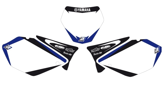Fonds de plaques Blackbird Dream Graphic 2 Yamaha 250 YZ 02-14 blanc