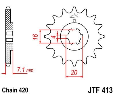Pignon JT Sprockets Acier pas 420 14 dents - Pour Suzuki RM 80 86-88
