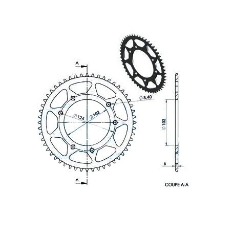 Couronne 52 dents pas 420 Derbi Senda DRD Pro / Racing / Evo