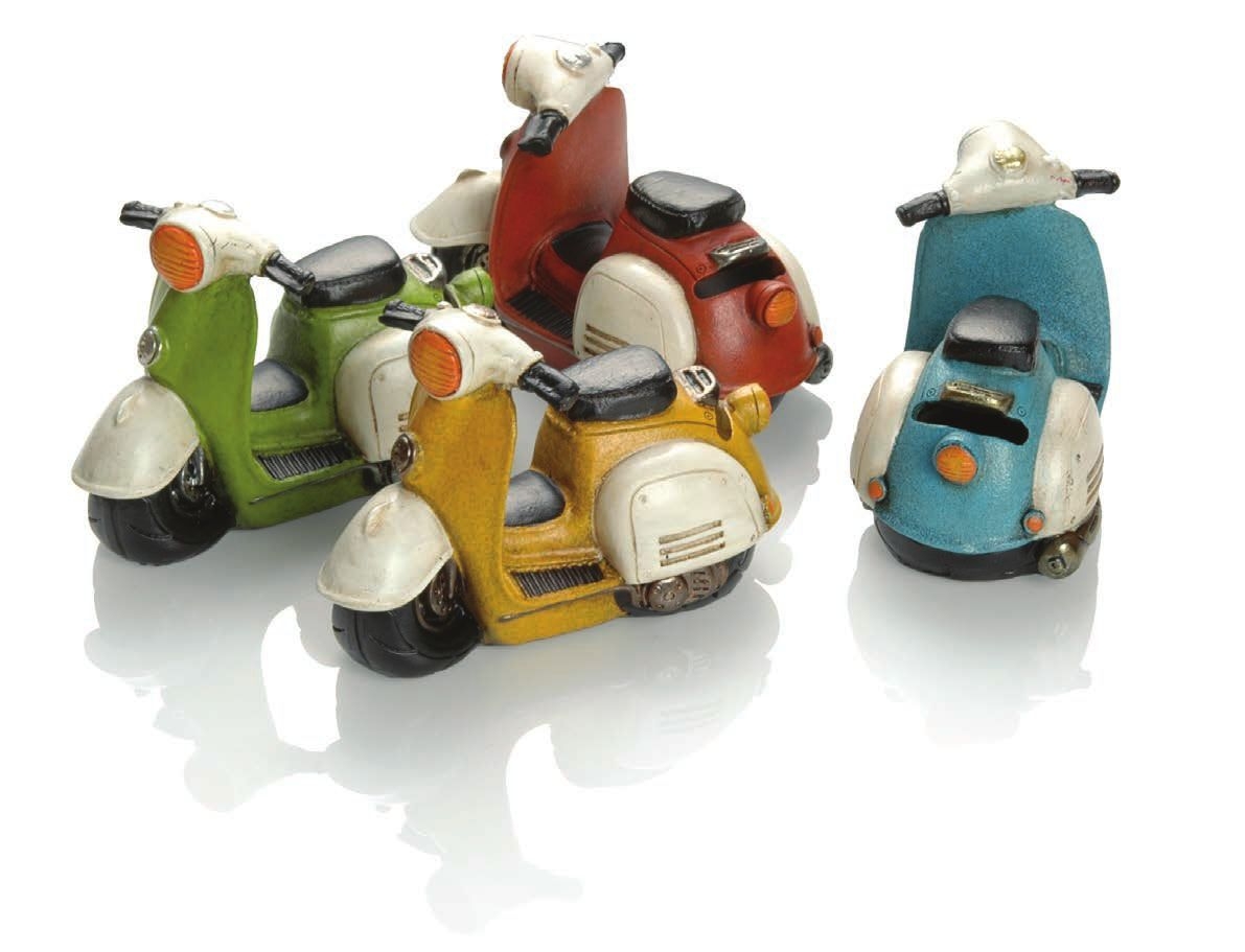 Tirelire Booster Scooter 14cm rouge