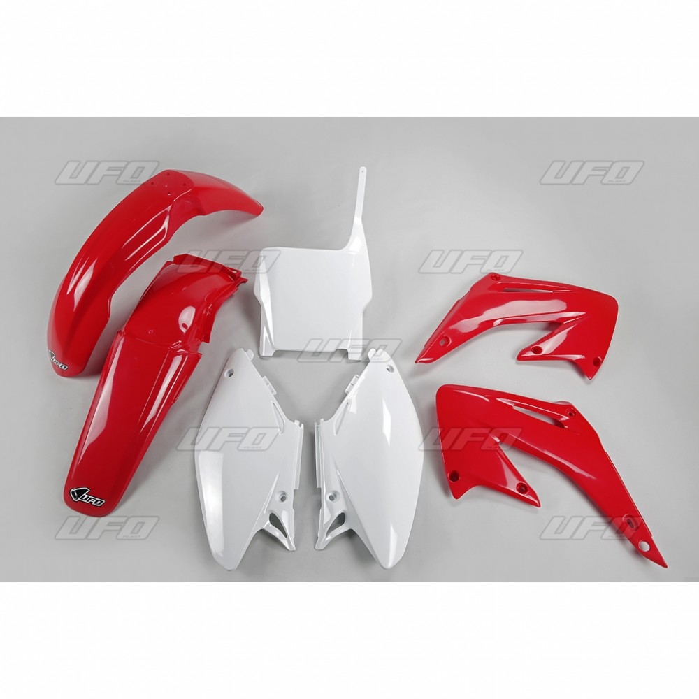 Kit plastique UFO Honda CR 125/250R 2004 rouge/blanc (couleur origine)