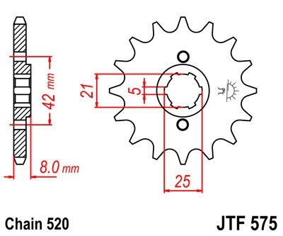 Pignon JT Sprockets Acier pas 520 15 dents - Pour Yamaha TT 600 E 96-0