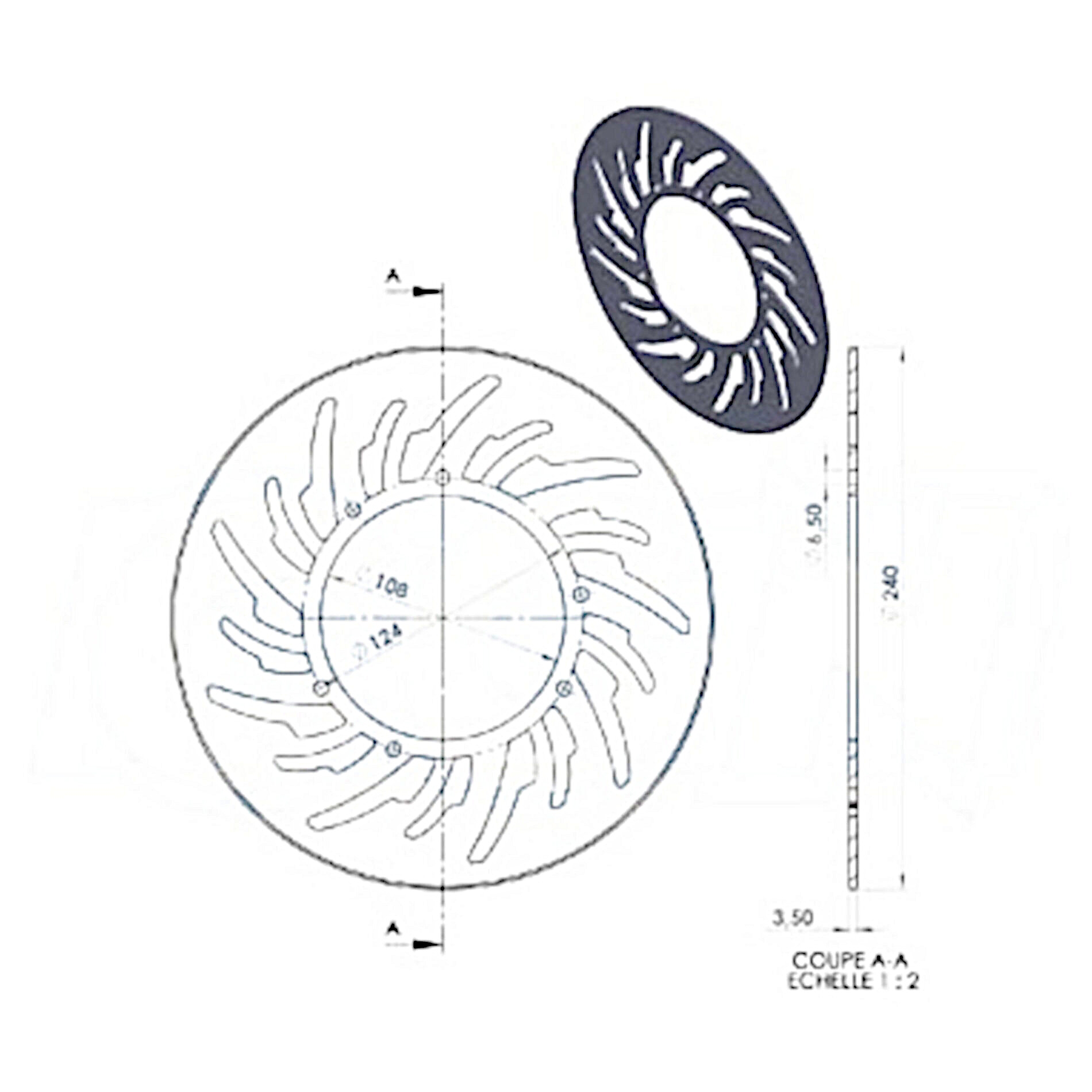 Disque de frein avant NG Brake Disc D.240 X-Limit 03-05 - 837