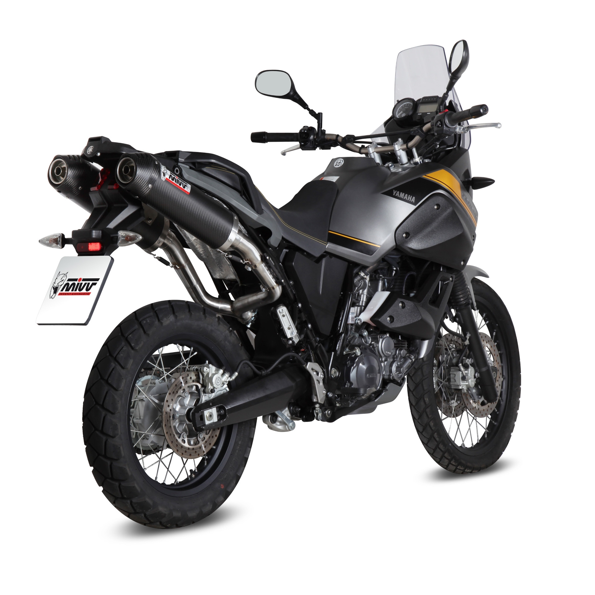 Silencieux MIVV double Oval carbone casquette carbone Yamaha XT 660 Z