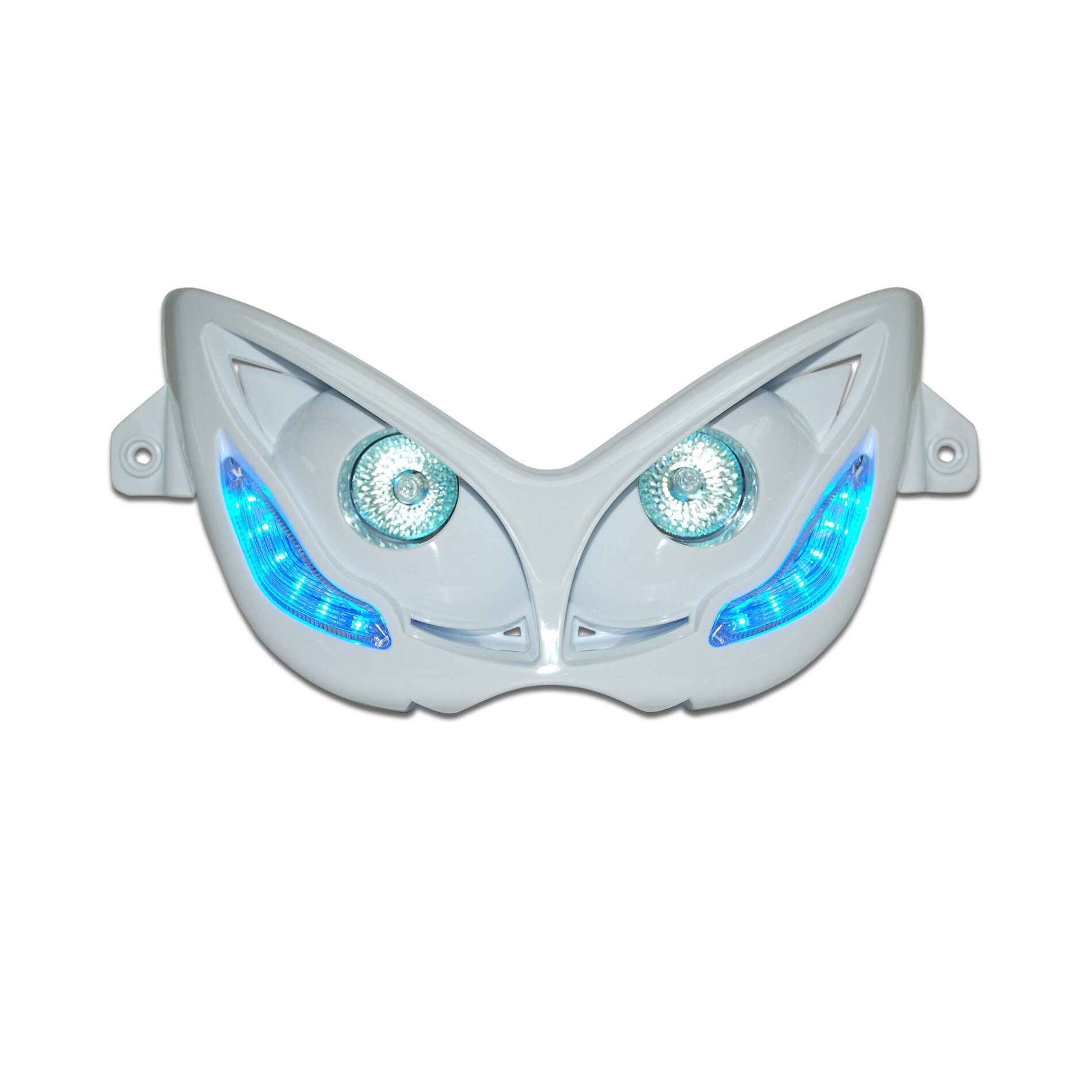 Double optique Replay RR8 Mbk Nitro 97-12 blanc avec LED bleu
