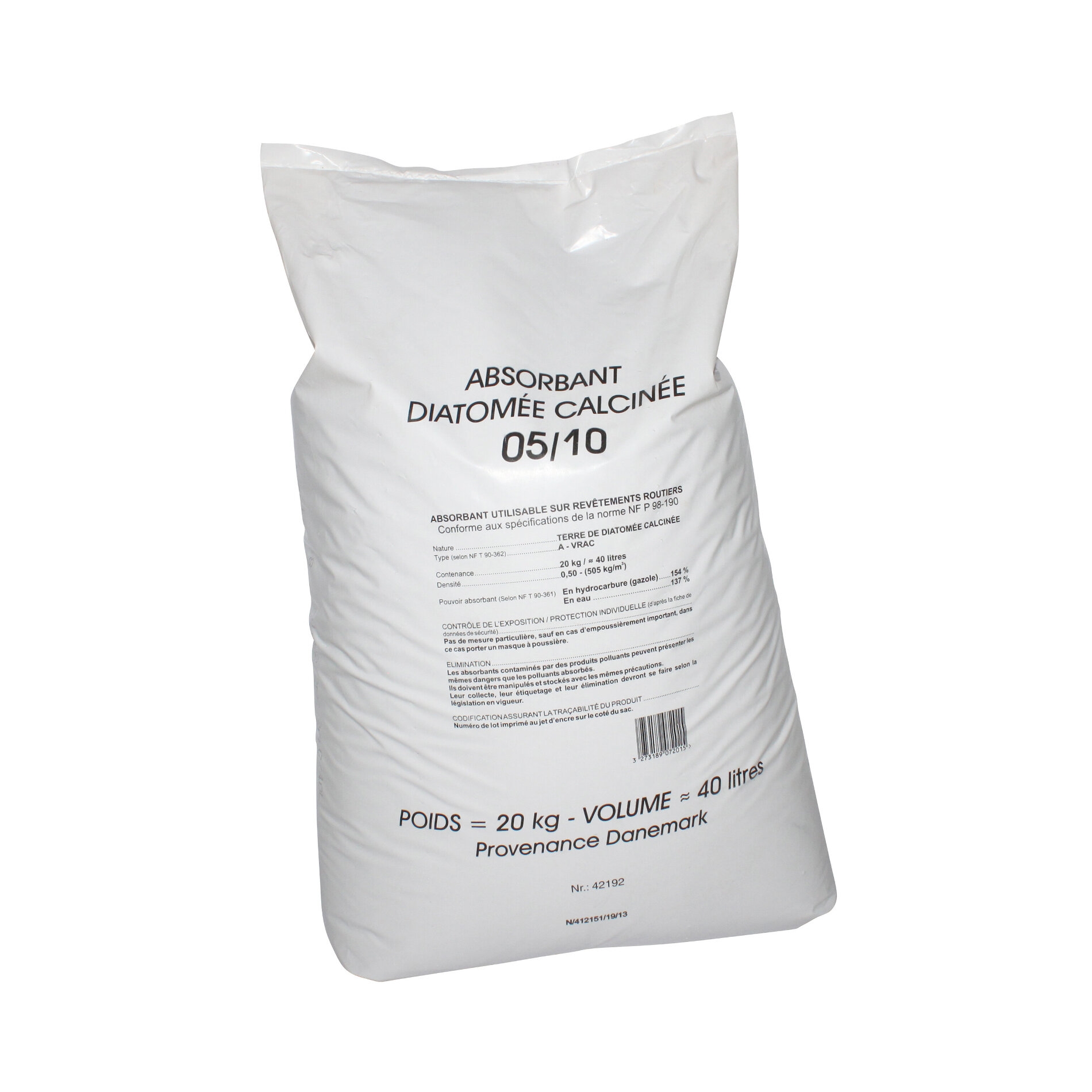 Absorbant hydrocarbure Minerva 20kg de granules