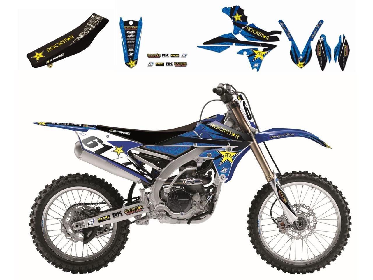 Kit déco + Housse de selle BlackBird Factory Rockstar Energy Yamaha 25