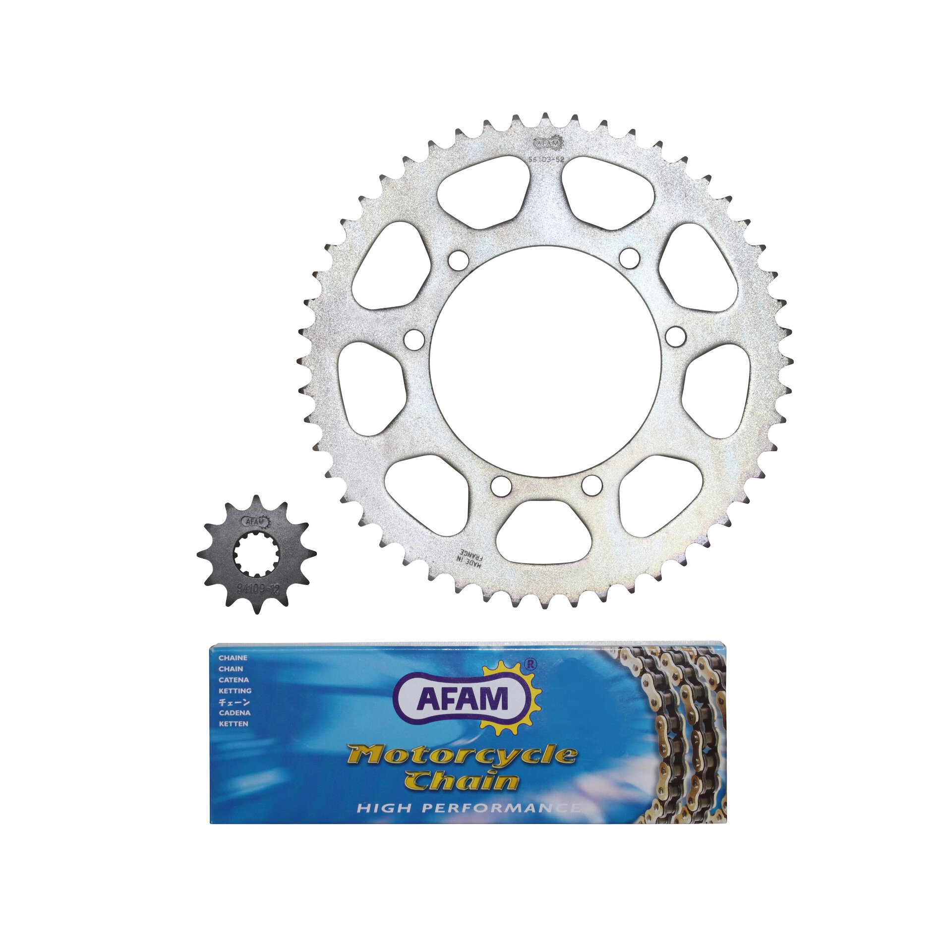 Kit chaîne Afam 12x52 Peugeot 50 XP6 SM 96-01