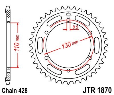 Couronne JT Sprockets Acier pas 428 46 dents - Pour Yamaha TZR 125 R 9