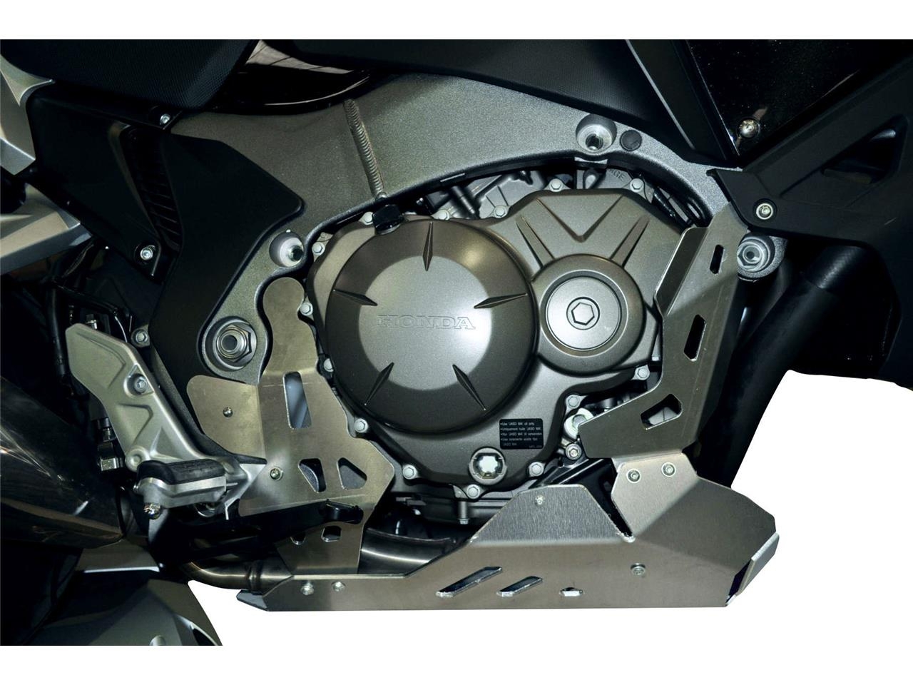 Sabot moteur Bihr aluminium gris pour Honda Crosstourer 1200 12-14