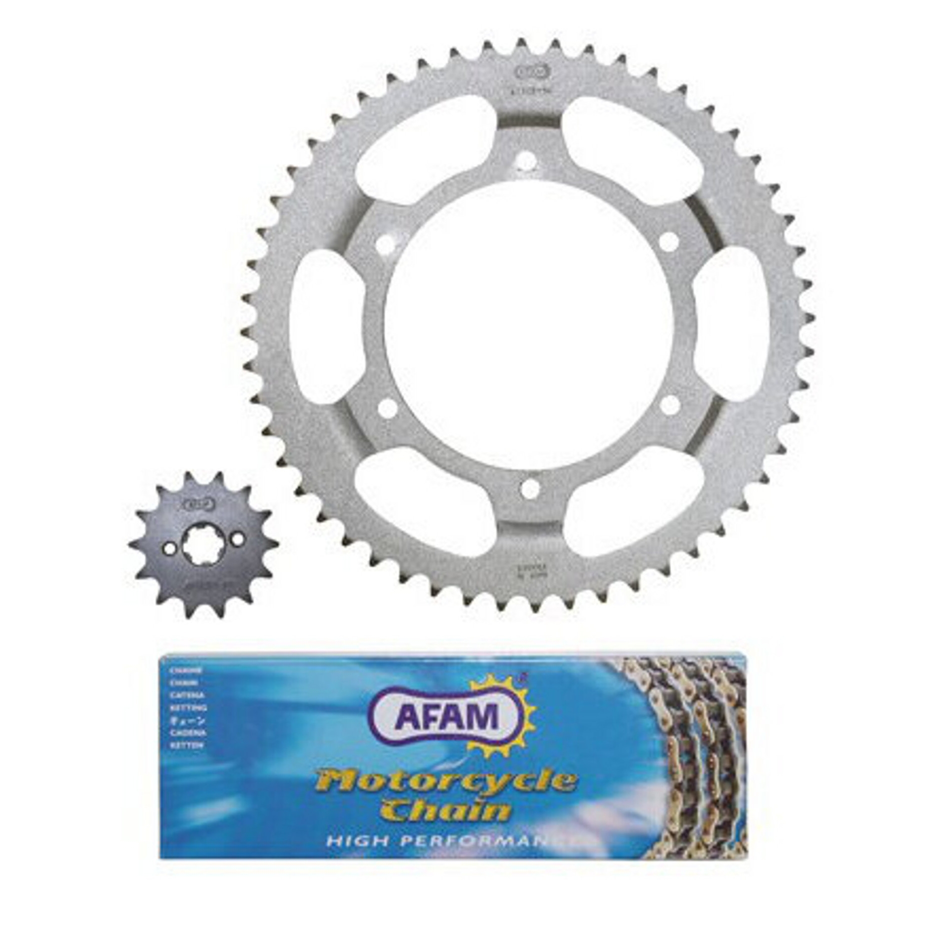 Kit chaîne Afam pas 420 14X52 Derbi GPR 00-03