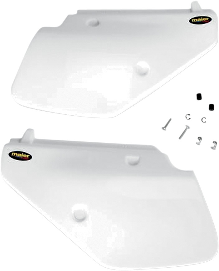 Plaques latérales Maier USA Suzuki DR 250S 90-92 blanc