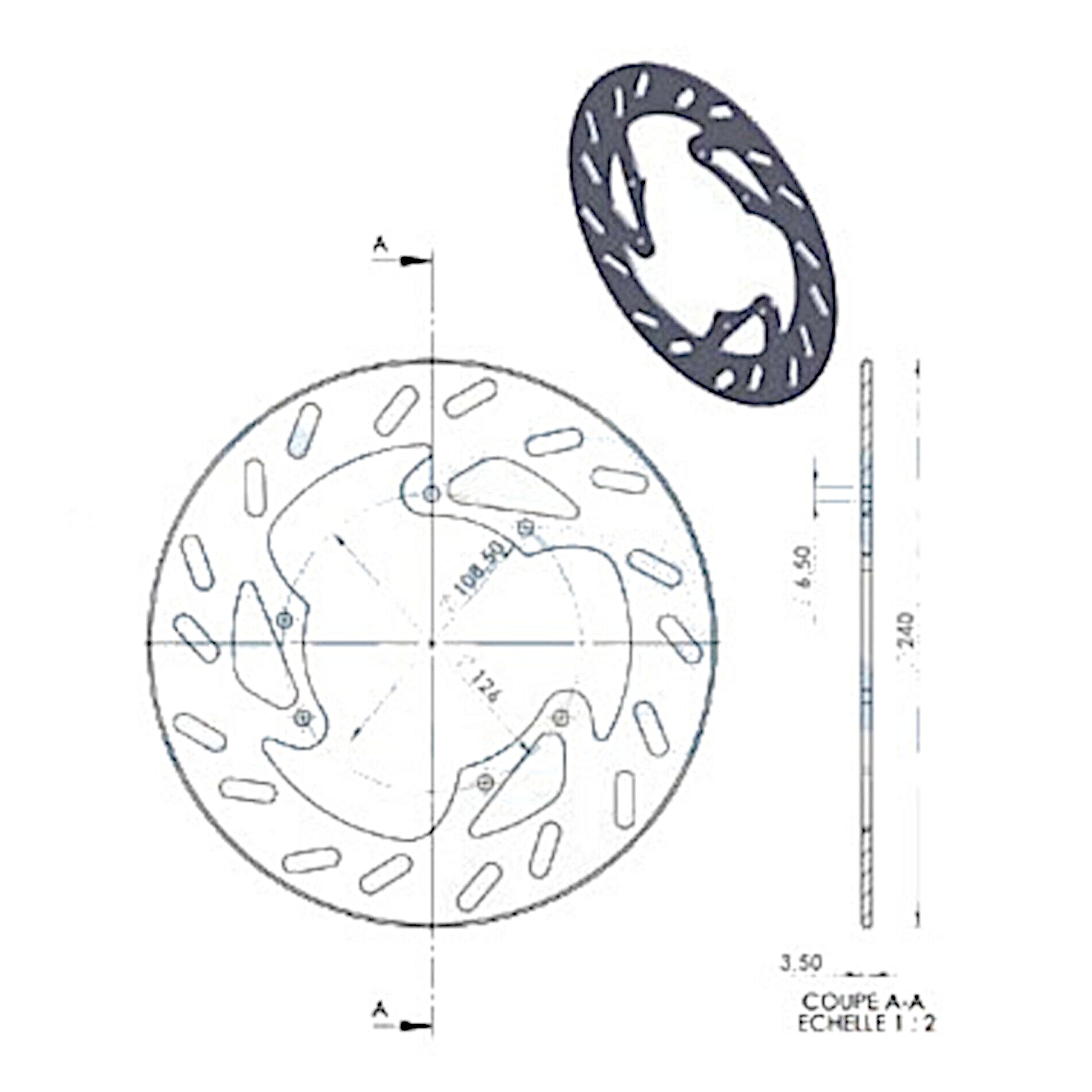 Disque de frein NG Brake Disc D.240 Derbi - 335