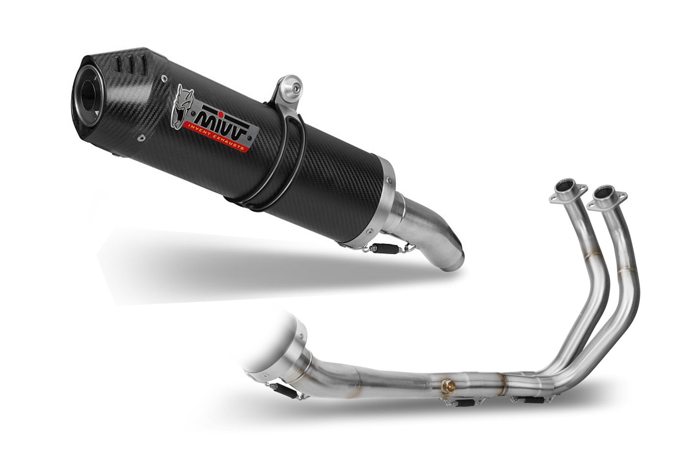 Ligne complète 2x1 MIVV Oval carbone / casquette carbone Yamaha MT-07