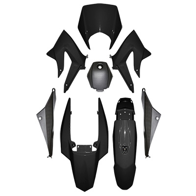 Kit carénage 1Tek Origine noir brillant Derbi Senda DRD 2011-