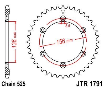 Couronne JT Sprockets Acier pas 525 41 dents - Pour Suzuki DR 650 96-1